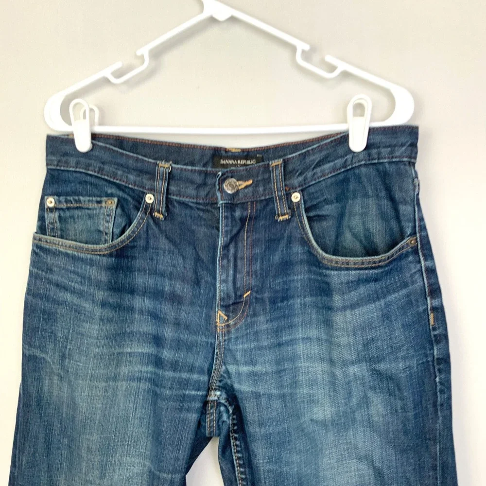 Banana Republic Men's Sz 32x32 Straight Leg Blue Jeans 100% Cotton Casual